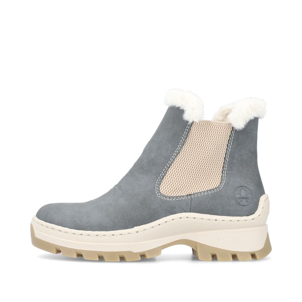 Rieker Schuhe | Damen Chelsea Boots graublau-beige