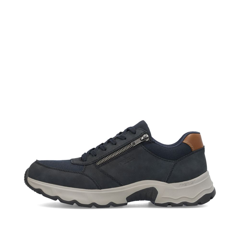 Rieker Schuhe | Herren Schnurschuhe stahlblau