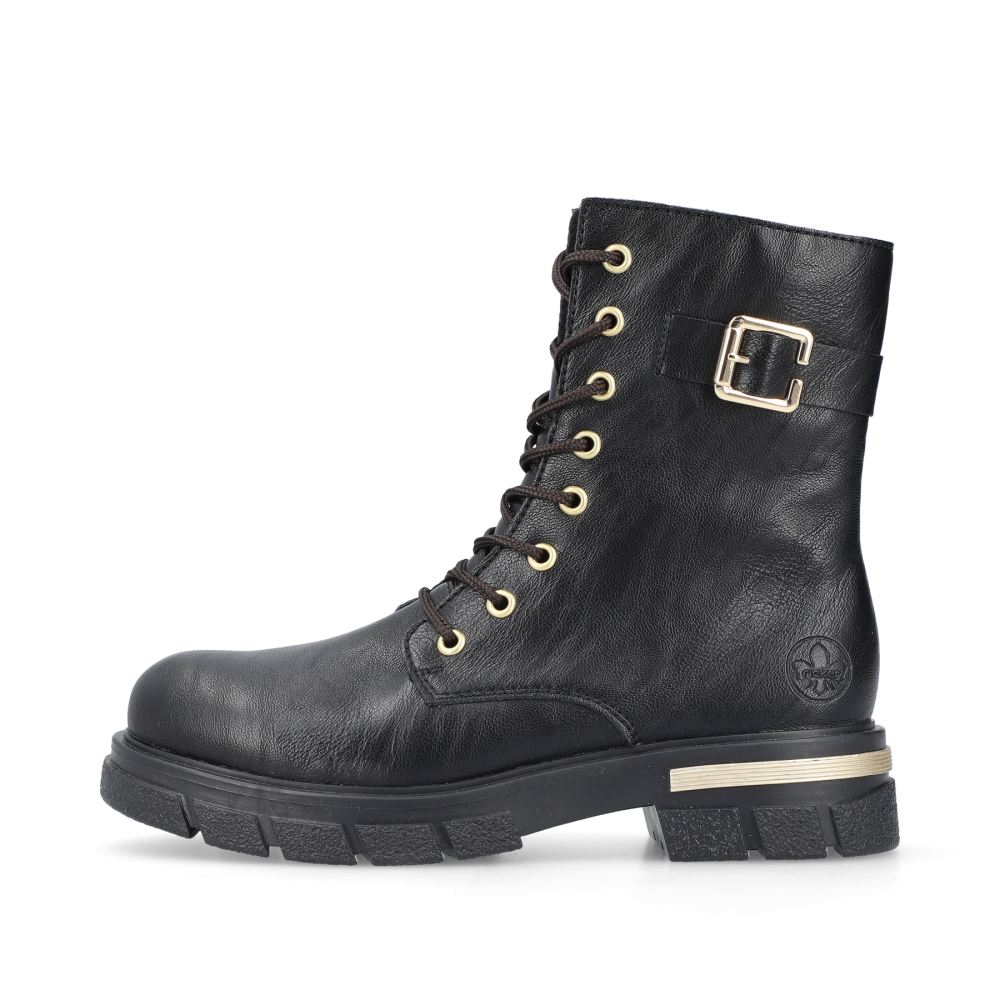 Rieker Schuhe | Damen Biker Boots nachtschwarz