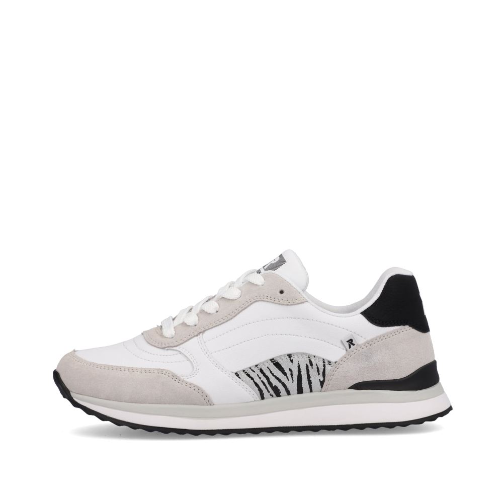 Rieker Schuhe | EVOLUTION Damen Sneaker Low swan-white arctic-grey zebra