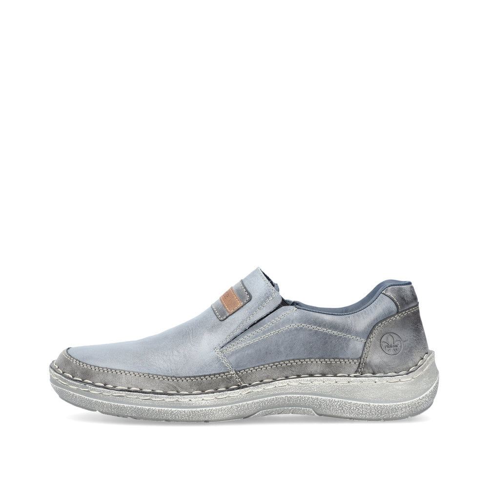 Rieker Schuhe | Herren Slipper blaumetallic