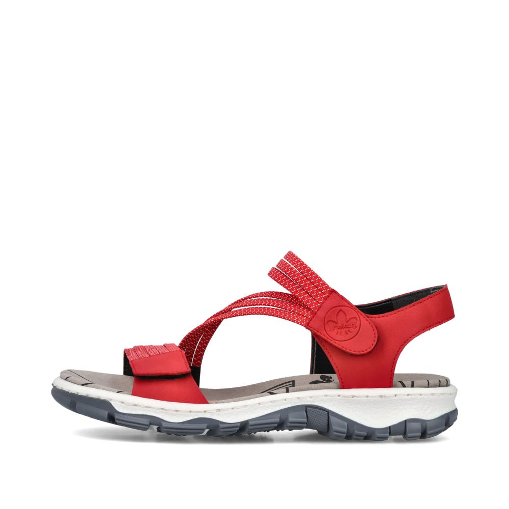 Rieker Schuhe | Damen Trekkingsandalen kirschrot