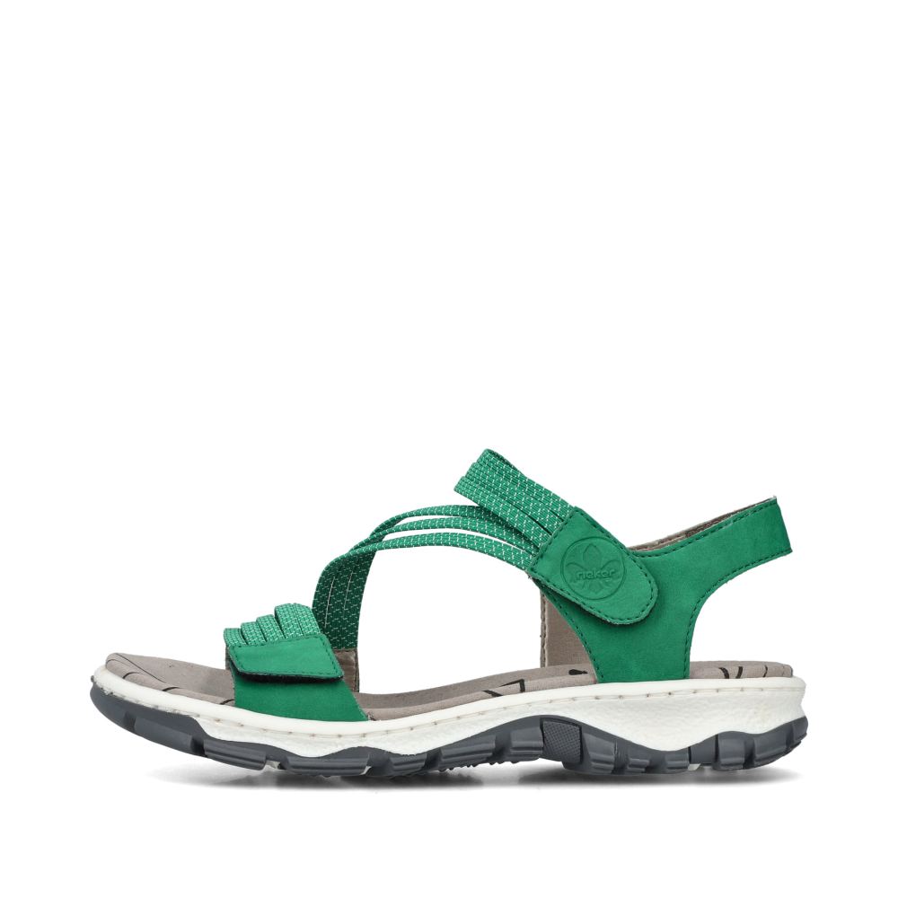 Rieker Schuhe | Damen Trekkingsandalen grasgrun