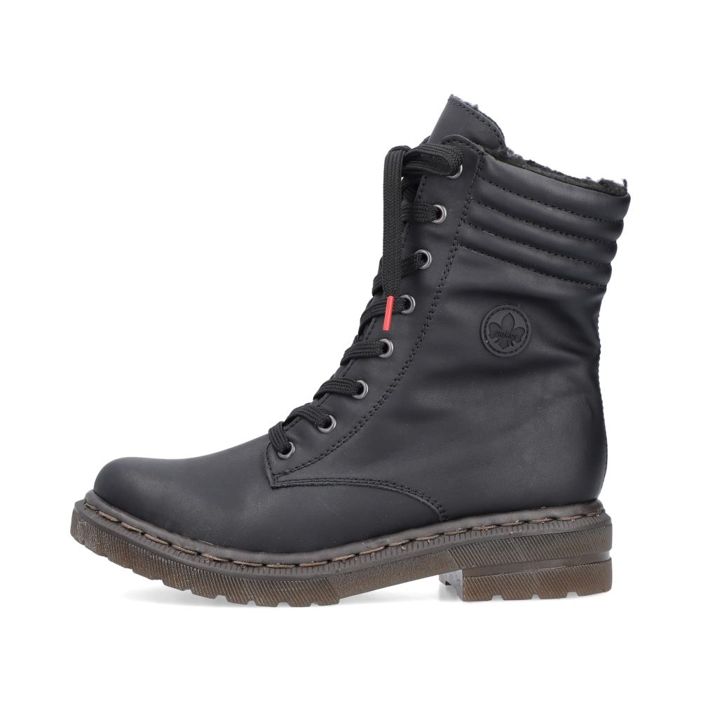 Rieker Schuhe | Damen Schnurstiefel tiefschwarz