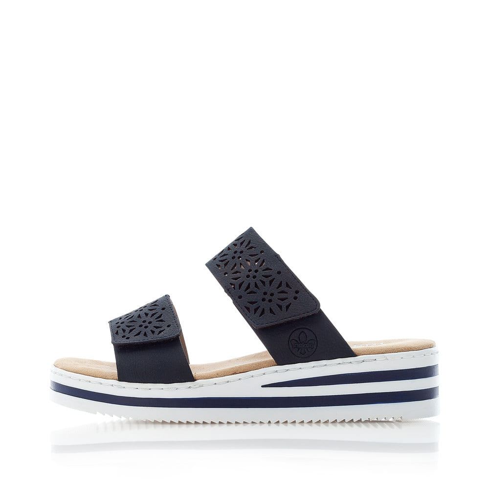Rieker Schuhe | Damen Pantoletten pazifikblau